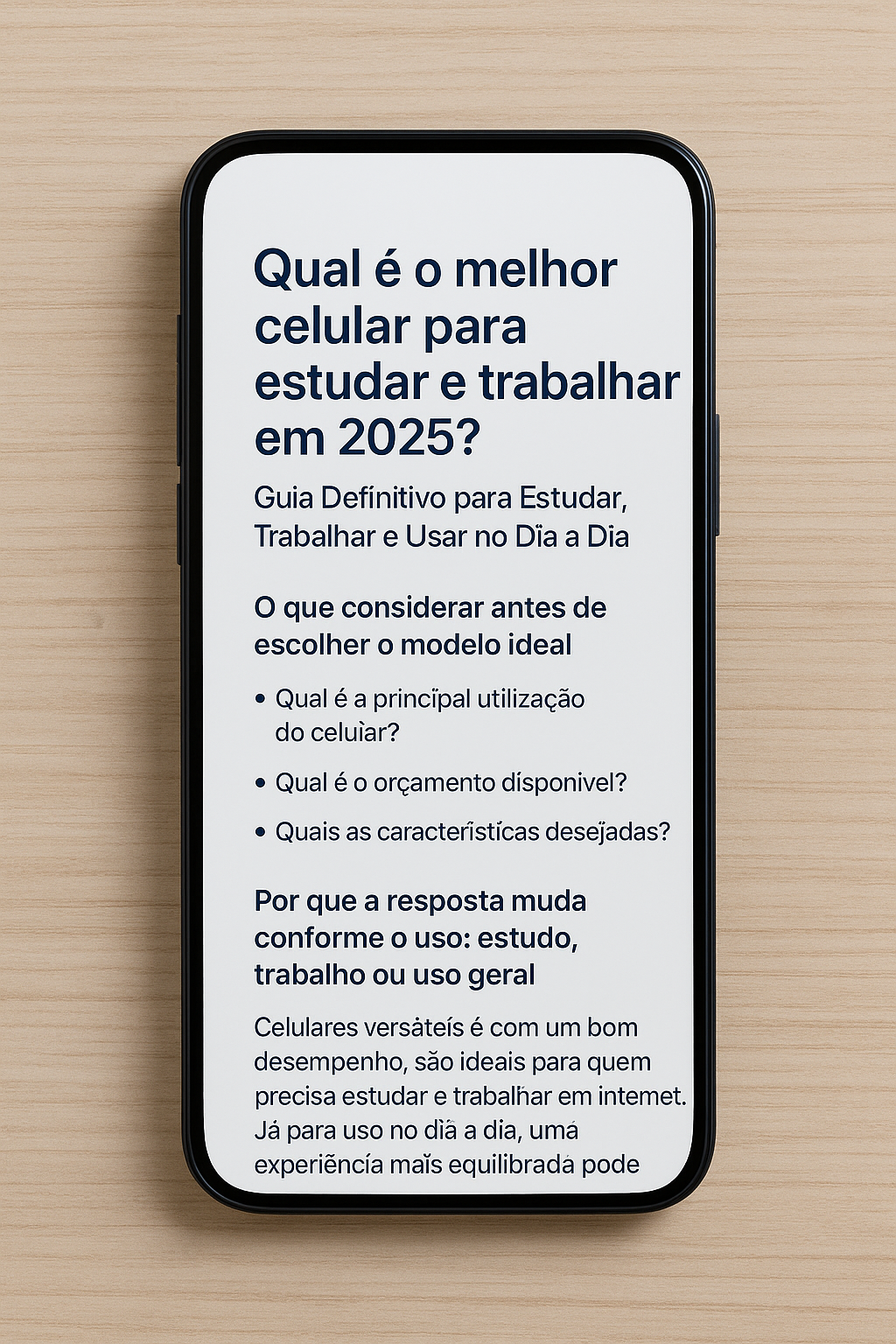 Qual é o Melhor Celular em 2025? Guia Definitivo para Estudar, Trabalhar e Usar no Dia a Dia