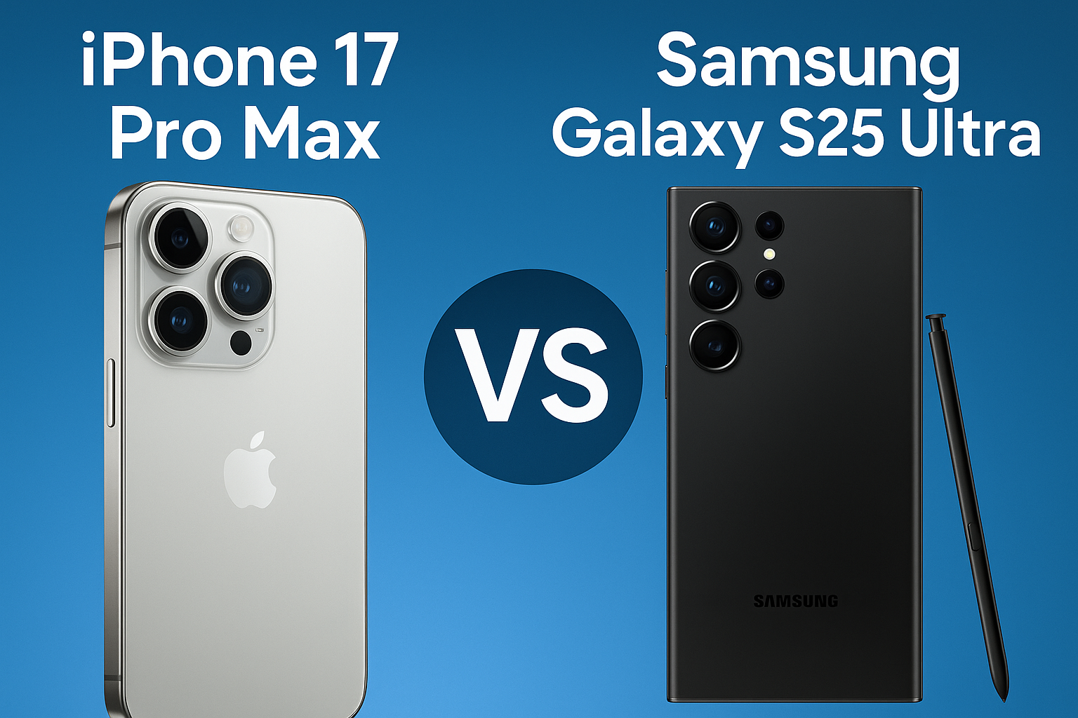 iPhone 17 Pro Max vs Samsung Galaxy S25 Ultra: Qual É o Melhor Smartphone Top de Linha em 2025?